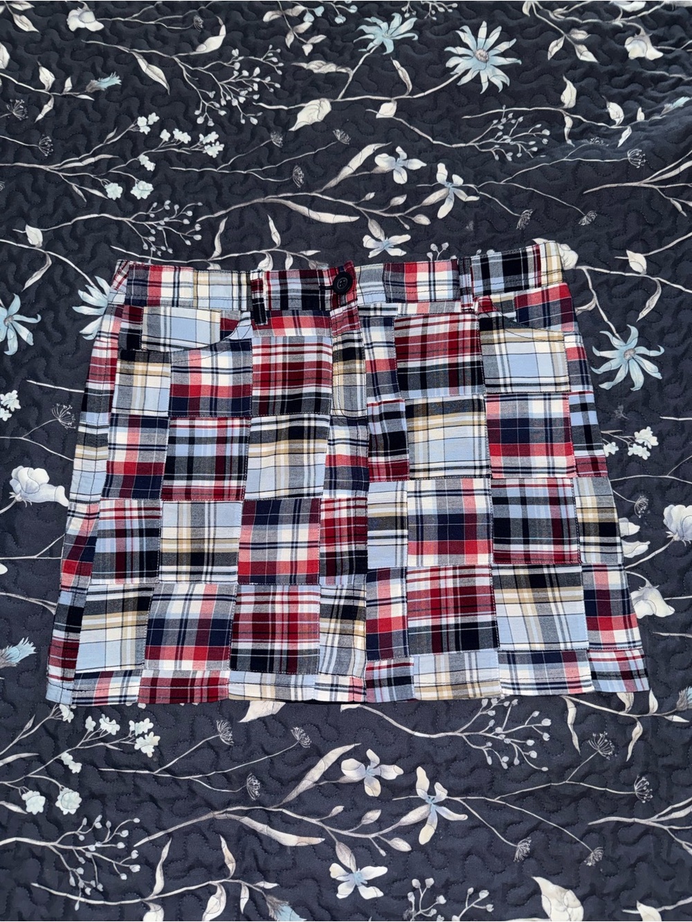 LOFT Plaid Button-Up Shirt in Red, Blue, Navy, Cream